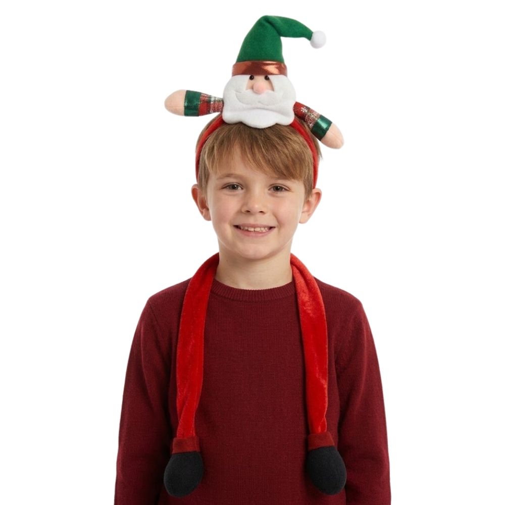 Diadema Navideña de Papá Noel con Movimiento en los Brazos