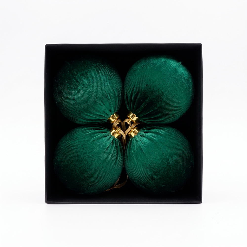 Bola Verde de Navidad 10cm x 4 Piezas Adorno Navideño