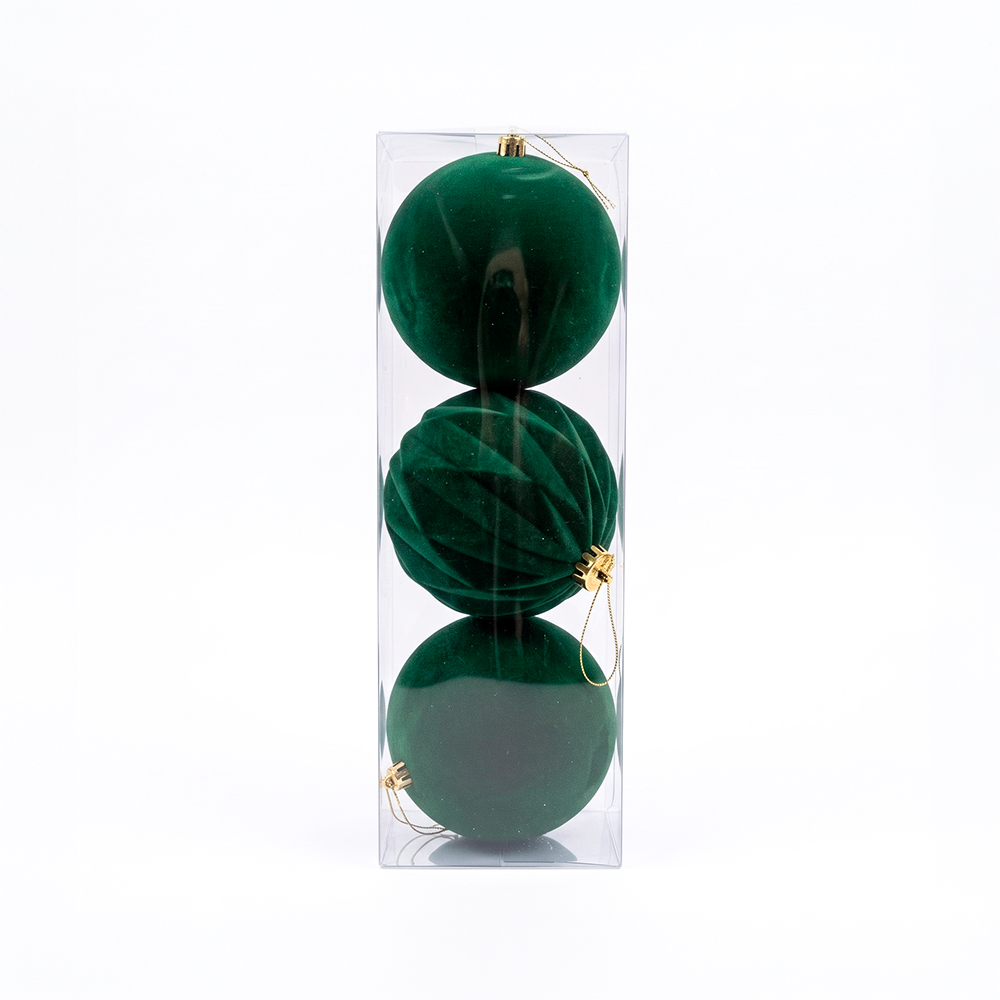 Bolas Navideñas Verdes de 10 cm x 3 Unidades HB7734VO