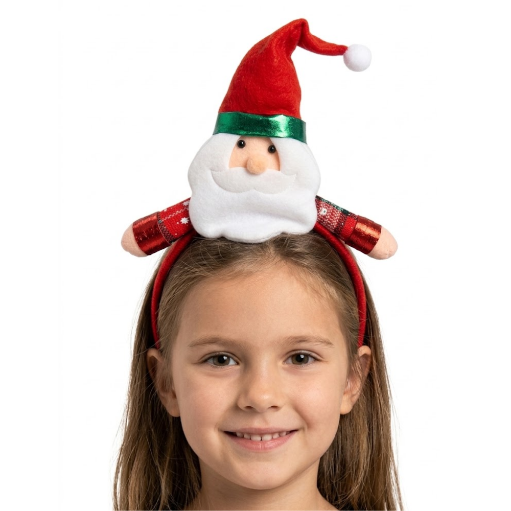 Diadema Navideña de Papá Noel para Fiestas y Eventos